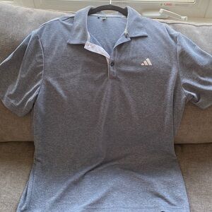 Mens Adidas Large Golf Polo. Heather Blue